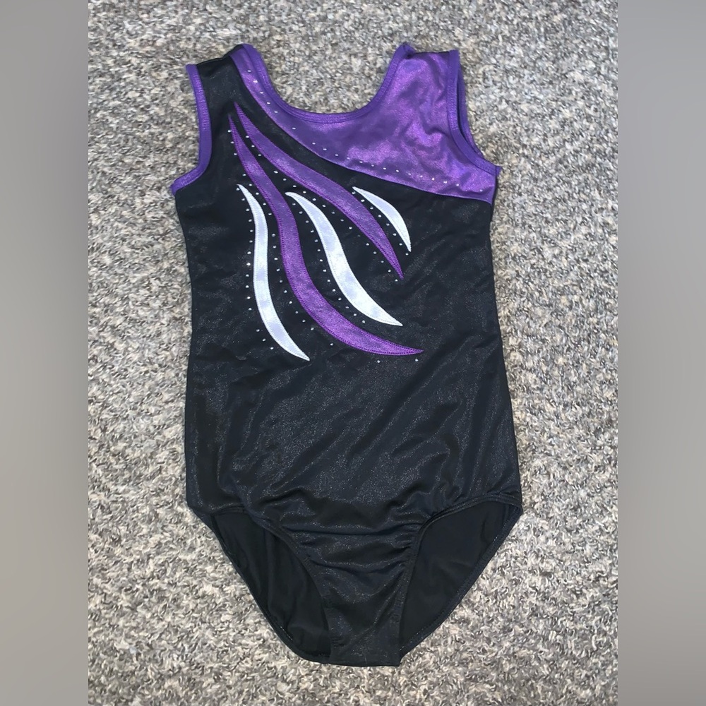 💜 Sparkly Purple & Black Gymnastics Leotard 💜